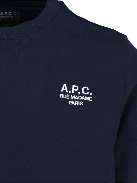  아페쎄 반팔 티셔츠 A.P.C. 로고 티셔츠 블루 - A.P.C.