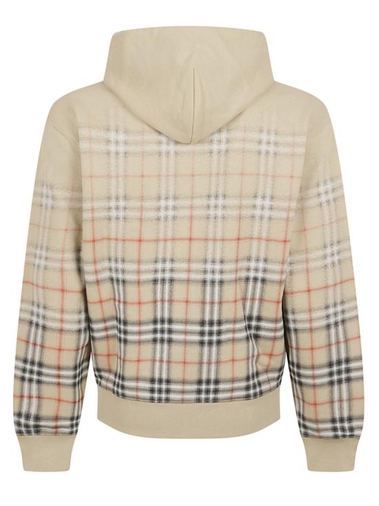 26SS 버버리 그라디언트 체크 코튼 집 후드 8119034 B9368 Neutrals - BURBERRY