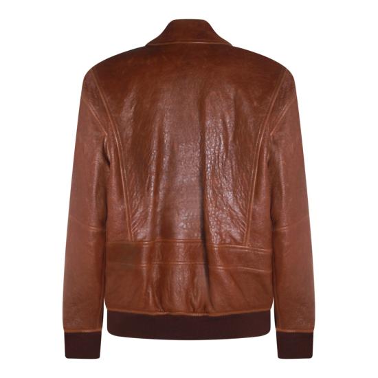 26SS 생로랑 가죽 자켓 858313YCSX22800 Brown - SAINT LAURENT