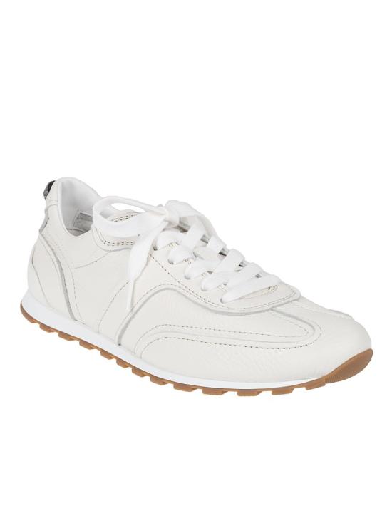 26SS 브루넬로 쿠치넬리 샤이니 루프 소프트 그레인 가죽 러너 MZDKG3235 C4295 White - BRUNELLO CUCINELLI