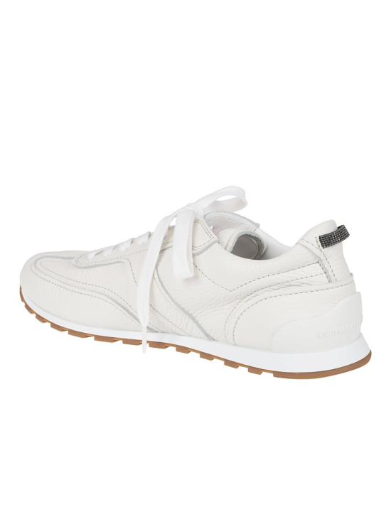 26SS 브루넬로 쿠치넬리 샤이니 루프 소프트 그레인 가죽 러너 MZDKG3235 C4295 White - BRUNELLO CUCINELLI