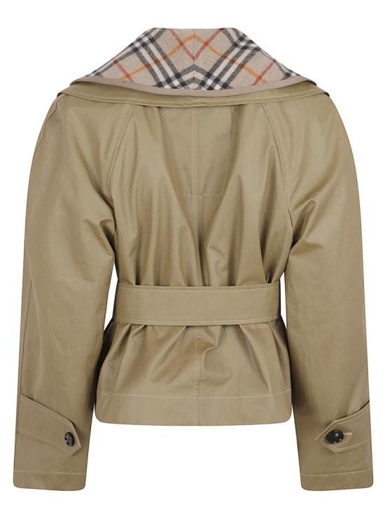 26SS 버버리 크롭 코튼 자켓 체크 워머 8119106 C1311 Neutrals - BURBERRY