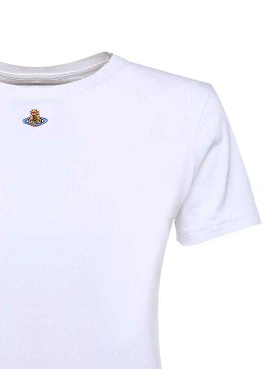  비비안웨스트우드 반팔 티셔츠 비비안 웨스트우드 오브 페루 코튼 티셔츠 화이트 - VIVIENNE WESTWOOD