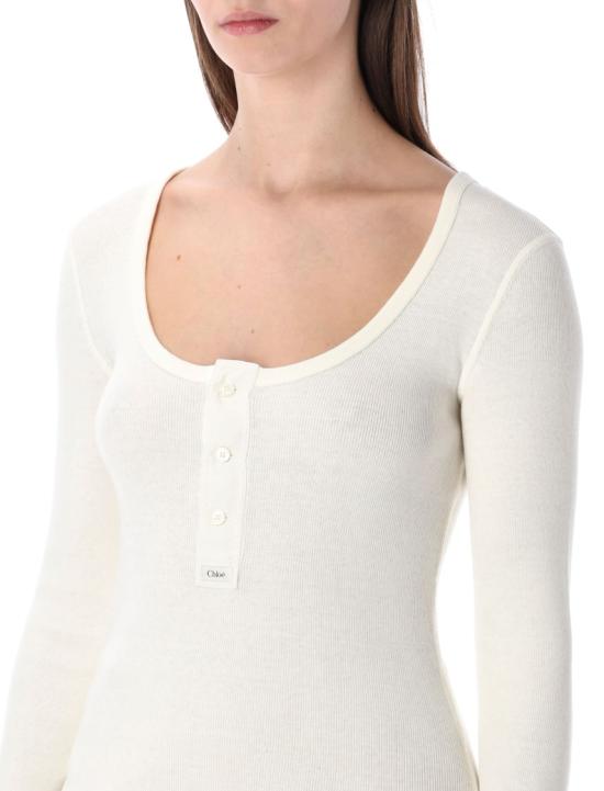 26SS 끌로에 긴팔 티셔츠 CH26SJH29185 Neutrals - CHLOE