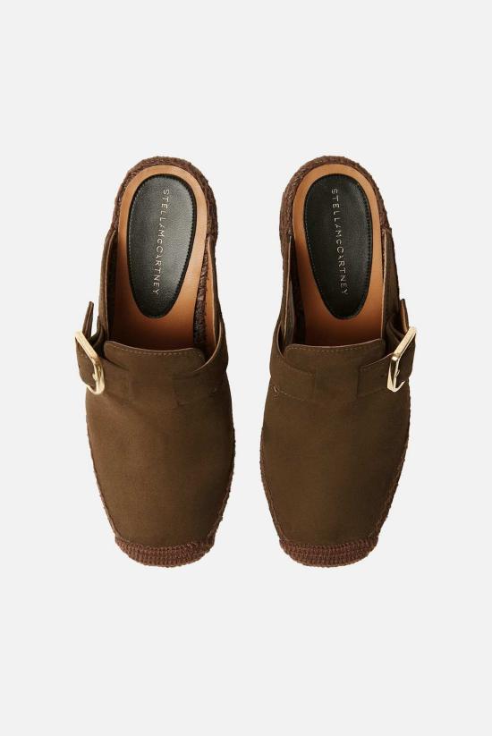  스텔라 맥카트니 샌들 스텔라 매카트니 가이아 스웨이드 클로그 웨지 브라운 - STELLA MCCARTNEY