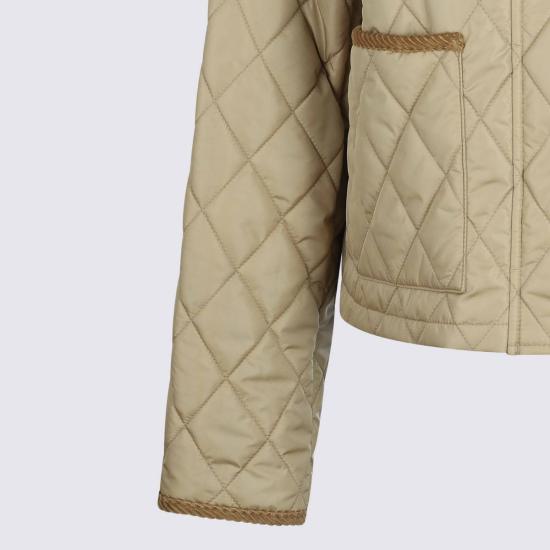  버버리 봄버 자켓 베이지 다운 재킷 플랙스 - BURBERRY