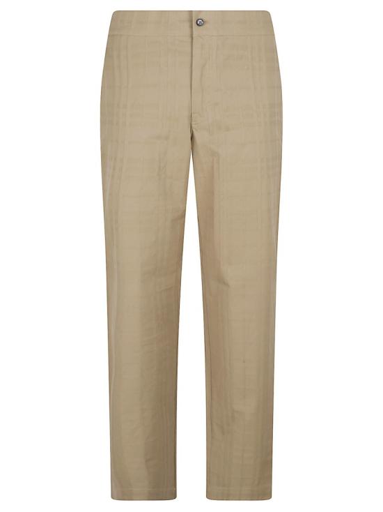 26SS 버버리 텍스쳐드 체크 코튼 트라우저 8117841 C4776 Neutrals