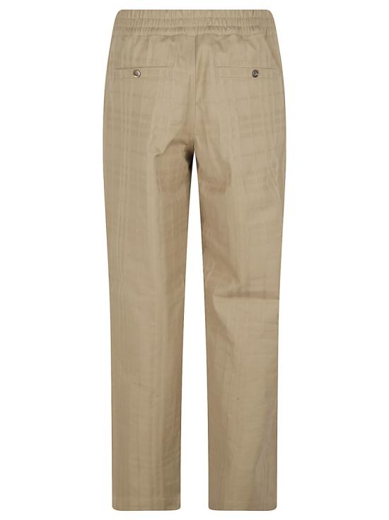 26SS 버버리 텍스쳐드 체크 코튼 트라우저 8117841 C4776 Neutrals - BURBERRY