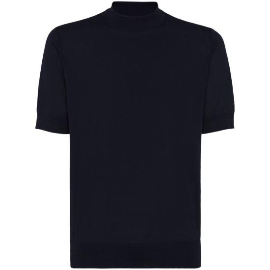  브루넬로 쿠치넬리 반팔 티셔츠 목폴라 티셔츠 블루