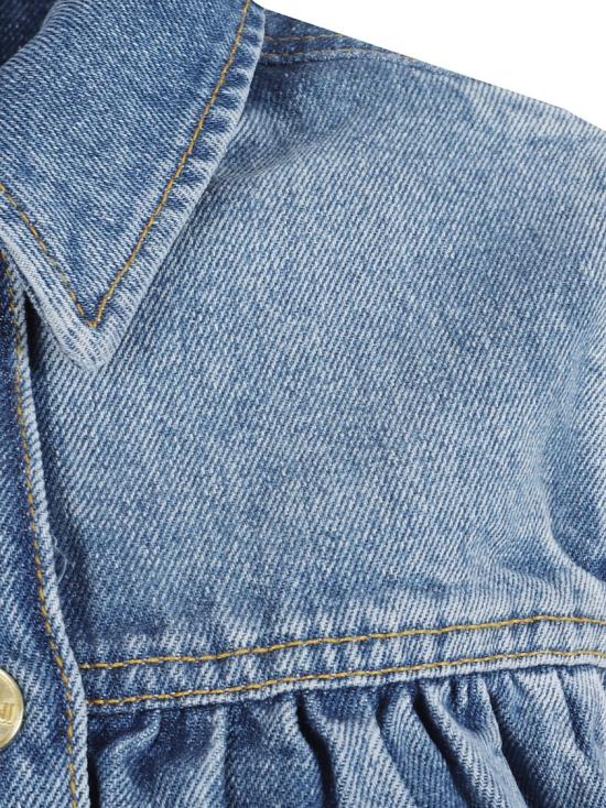 26SS 가니 데님 러플 탑 A1040047 091 Blue - GANNI