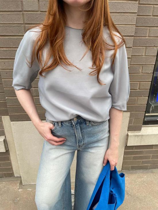  더 엔케이씨 스토어 블라우스 NKC 스토어 엘사 실버  실버