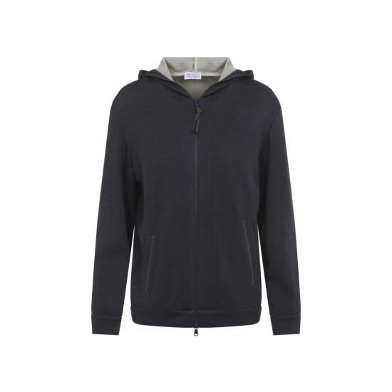 26SS 브루넬로 쿠치넬리 모닐리 지퍼루프 집업 MD828SB806 Black