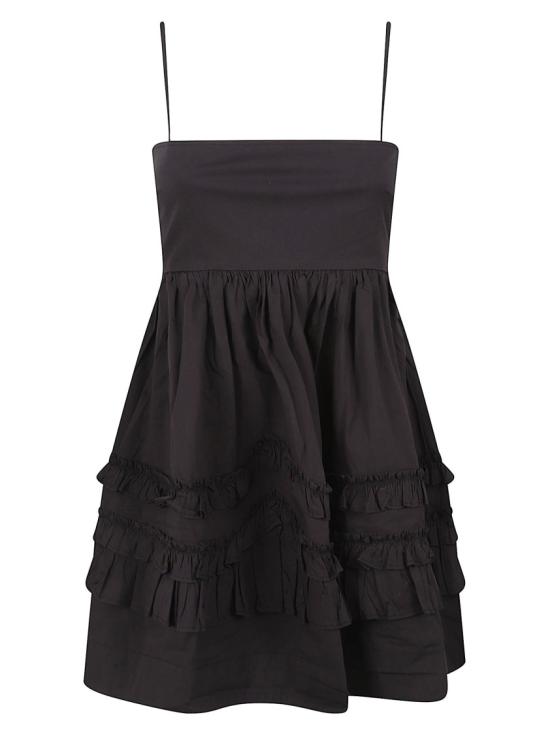 26SS 가니 프릴 슬리브리스 미니 드레스 A1030207099 Black