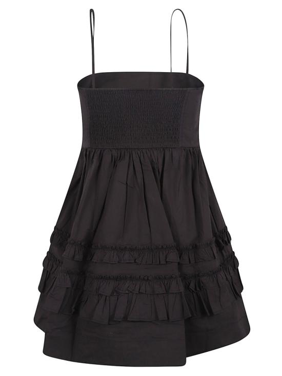 26SS 가니 프릴 슬리브리스 미니 드레스 A1030207099 Black - GANNI