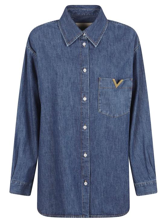 26SS 발렌티노 가라바니 데님 셔츠 8B3DB03K9YA 558 Blue
