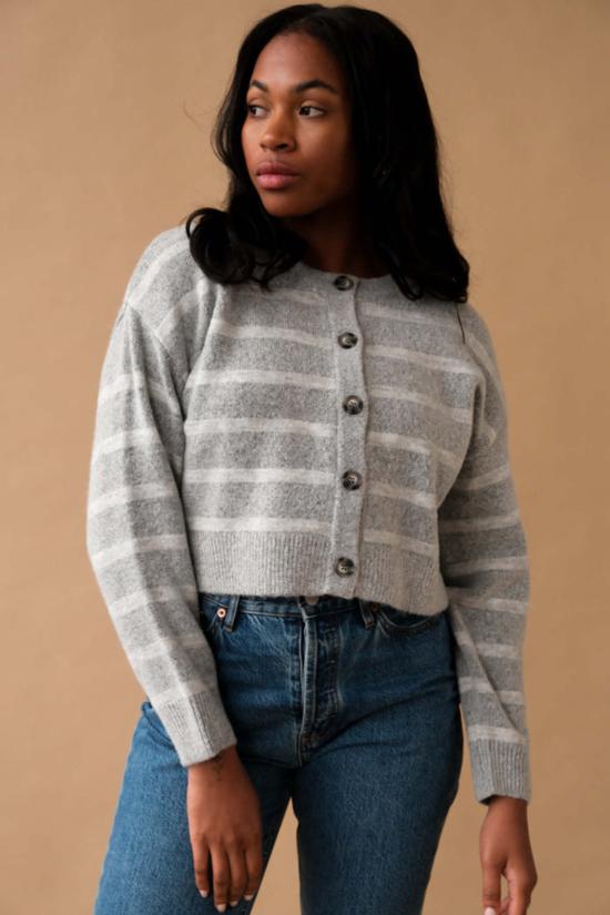  칼라한 가디건 캘러핸 피오나 카디건 헤더 그레이