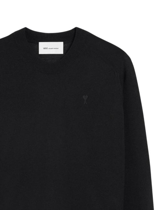 26SS 아미 긴팔 티셔츠 HKS866 KN0039 0180 Black - AMI
