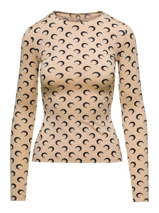  마린세르 긴팔 티셔츠 마린 세르 크레센트 문  베이지