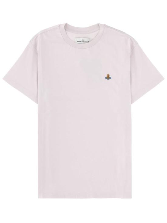  비비안웨스트우드 반팔 티셔츠 비비안 웨스트우드 오브 로고 티셔츠 파우더