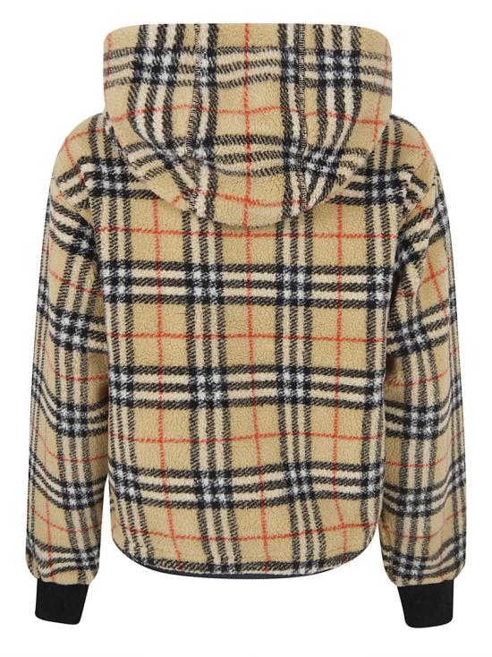 26SS 버버리 크롭 체크 플리스 후드 자켓 8118929 Grey - BURBERRY