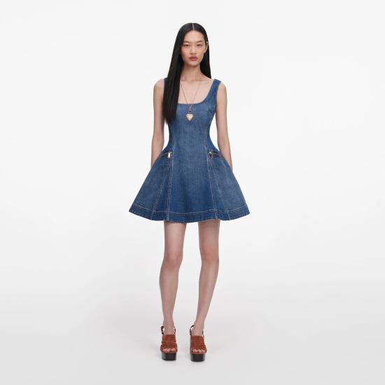 26SS 셀프 포트레이트 미디 원피스 SS26813SBL BLUE Blue