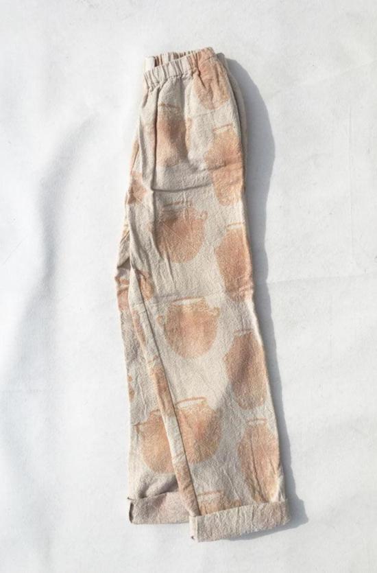  PO-EM 스트레이트 팬츠 포엠 코튼 라운저 팬츠, 저그 블록 프린트