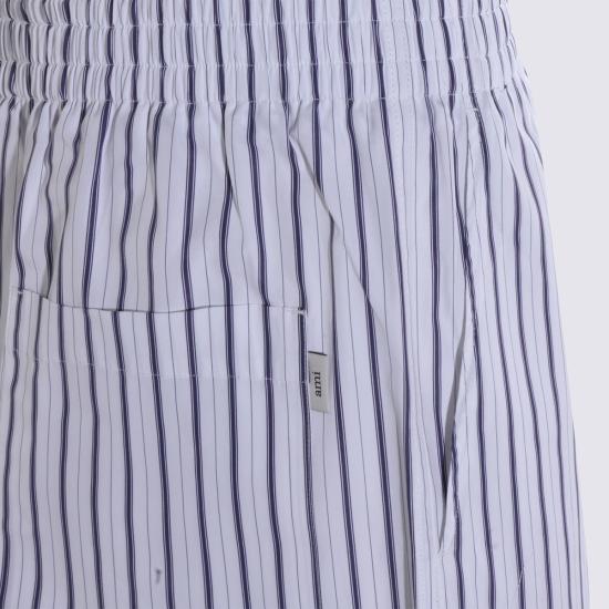  아미 숏팬츠 알렉상드르 마티우시 코튼 쇼츠 화이트/블루 - AMI