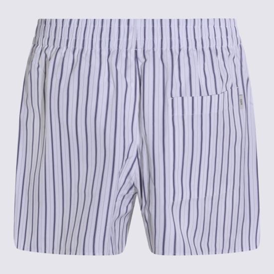  아미 숏팬츠 알렉상드르 마티우시 코튼 쇼츠 화이트/블루 - AMI