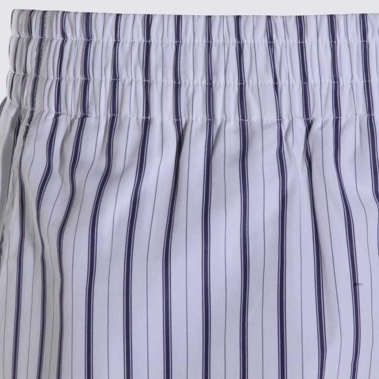  아미 숏팬츠 알렉상드르 마티우시 코튼 쇼츠 화이트/블루 - AMI