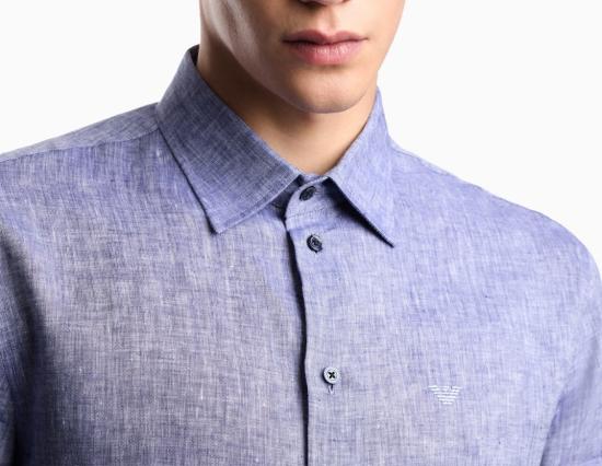  엠포리오 아르마니 긴팔 셔츠 EM000099 AF20550 079 Blue - EMPORIO ARMANI