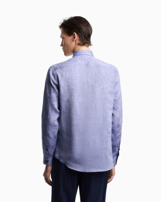  엠포리오 아르마니 긴팔 셔츠 EM000099 AF20550 079 Blue - EMPORIO ARMANI