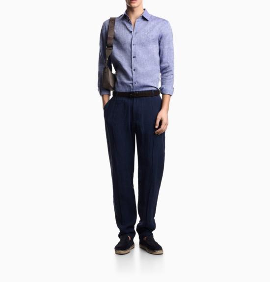  엠포리오 아르마니 긴팔 셔츠 EM000099 AF20550 079 Blue - EMPORIO ARMANI