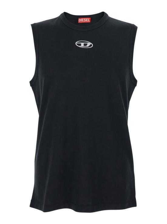  디젤 민소매 티셔츠 T 비스코 아이오드 슬리브리스 탑 블랙