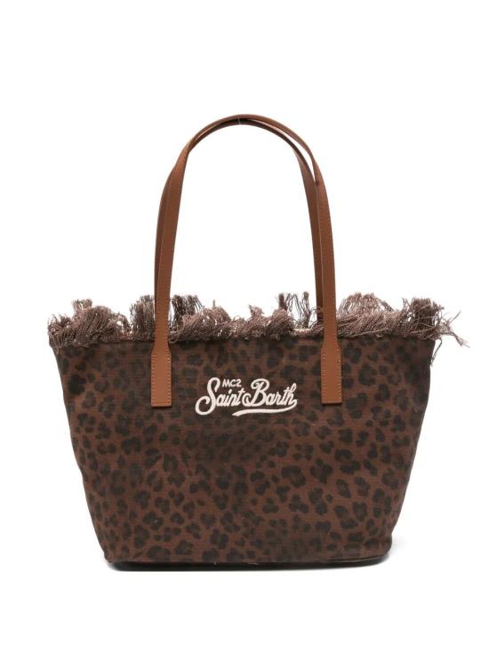 26SS 세인트바쓰 토트백 CBMF001 00588L CANVAS DARK LEOPARD 18 EMB