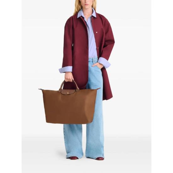  롱샴 캐리어 접이식 가방 브라운 - LONGCHAMP