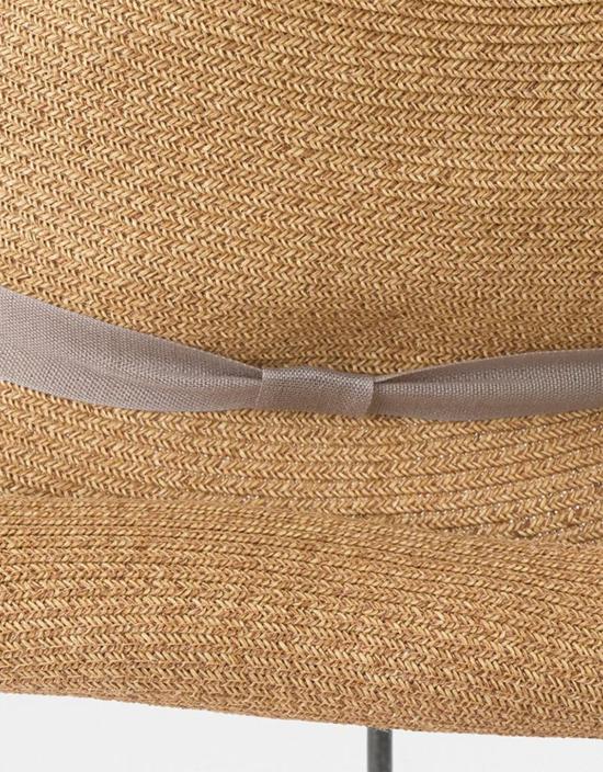  Mature Ha 모자 성숙한 Ha 혼합 리본 작은 챙 박스형  갈색/회색 - OTHER BRANDS