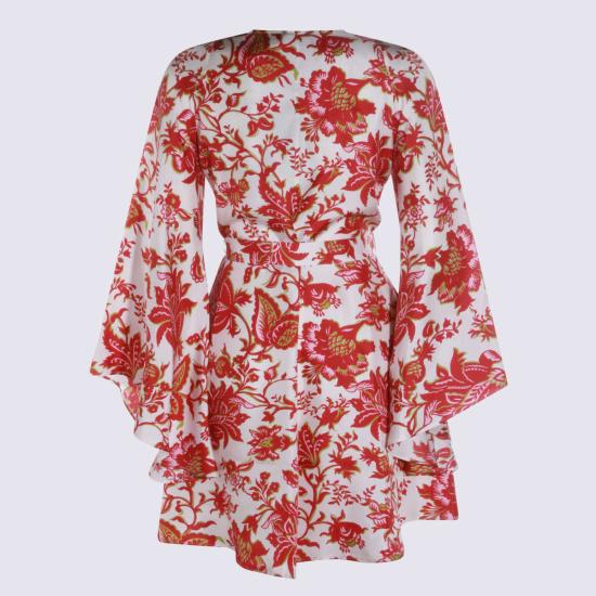  에트로 숏 원피스 코튼 미니 드레스 푸시아/화이트 - ETRO