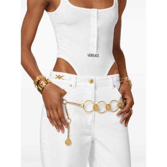  베르사체 슬림 벨트 메두사 헤드  골드 - VERSACE