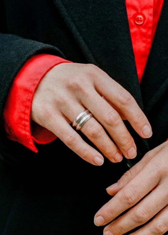  클래식 디자인스 반지 소서 더블 스택 링 - CKLASIC DESIGNS