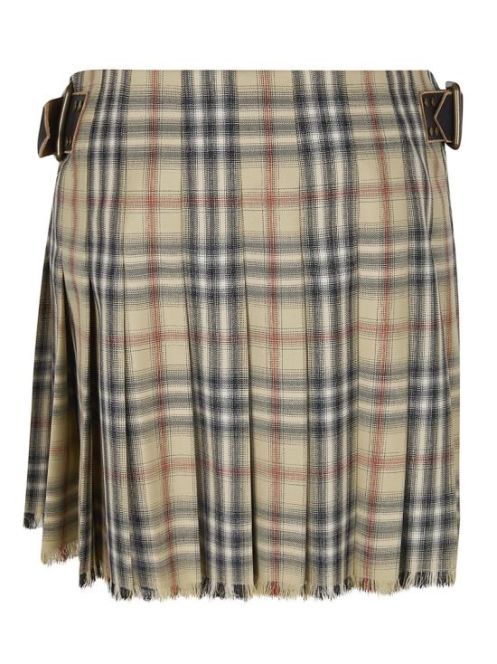 26SS 버버리 체크 울 미니 킬트 8118152 Grey - BURBERRY