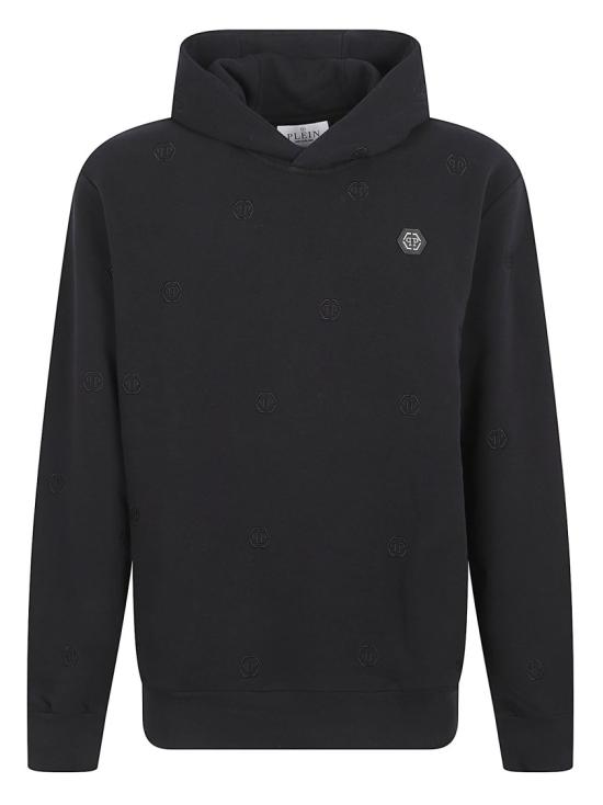 26SS 필립 플레인 후드 티셔츠 MJB3874PTE003N0202 Black