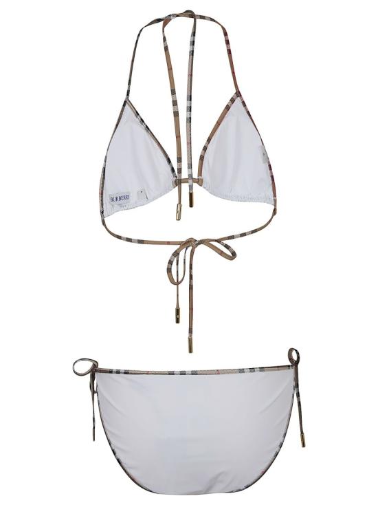 26SS 버버리 체크 트리밍 비키니 8070464 White - BURBERRY