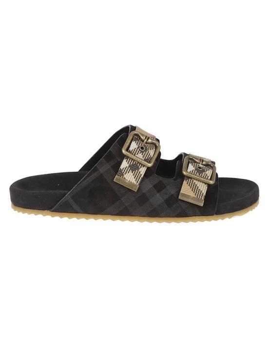 26SS 버버리 체크 스웨이드 얼친 샌들 8118890 A1189 Black