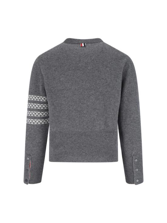 26SS 톰브라운 메리노 울 홀리데이 헥터 4바 풀오버 MKA573A Y1029035 Grey - THOM BROWNE