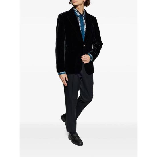  베르사체 긴팔 셔츠 영웅의 전당 셔츠 (블루/블랙) - VERSACE