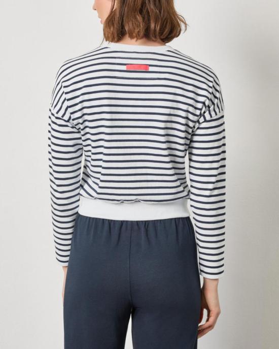  릴라 피 가디건 릴라 P. 립 트리밍  네이비 스트라이프 - LILLA P