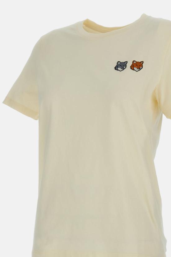  메종키츠네 반팔 티셔츠 메종 키츠네 더블 폭스 티셔츠 화이트 - MAISON KITSUNE