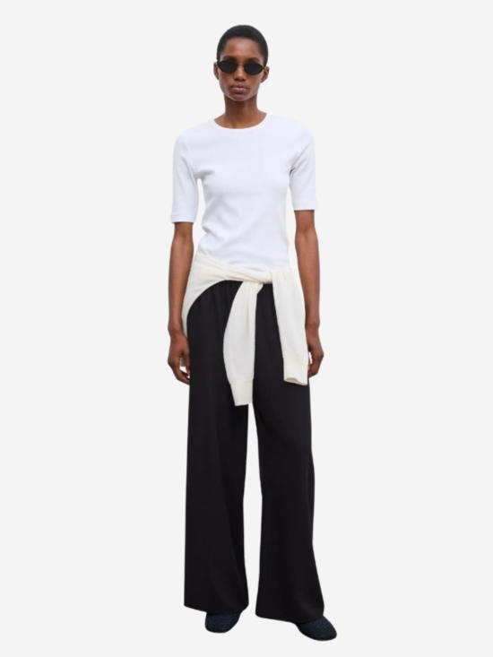  House of Dagmar 스트레이트 팬츠 하우스 오브 다그마 플루이드 크레이프 팬츠 블랙 - OTHER BRANDS