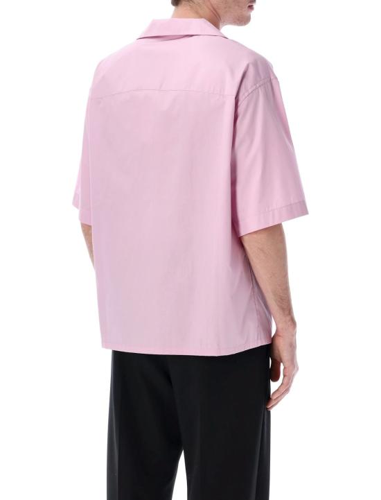  마르니 반팔 티셔츠 마니 포플린 볼링 셔츠 로즈 - MARNI