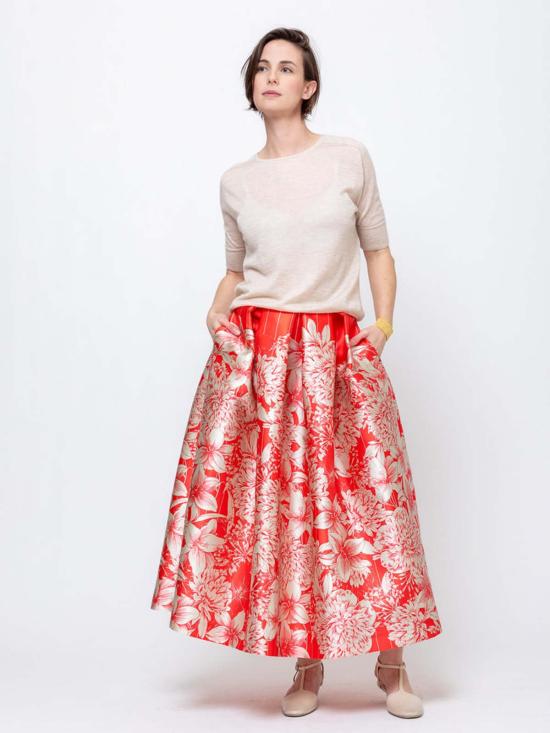  루나티카 밀라노 롱 스커트 브레라 실크 스커트 - LUNATICA MILANO 